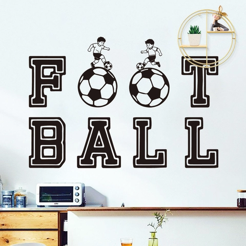 Football Soccer Wall Stickers PVC Waterproof Removable Art Decal For Kids Room Bedroom Sport Fan Decor Lettering