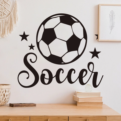 Soccer Football Wall Decal PVC Self Adhesive Sports Theme Room Decor Removable Vinyl Stickers For Bedroom Living Room