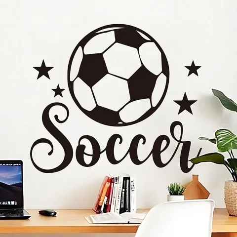 Soccer Football Wall Decal PVC Self Adhesive Sports Theme Room Decor Removable Vinyl Stickers For Bedroom Living Room