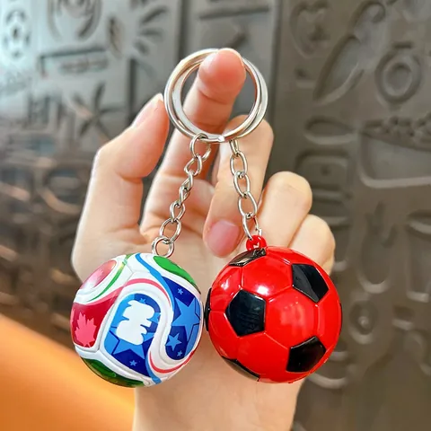 Creative Soccer Football Keychain Pendant Resin Zinc Alloy Sports Bag Charm For Soccer Fans World Cup Souvenir Gift