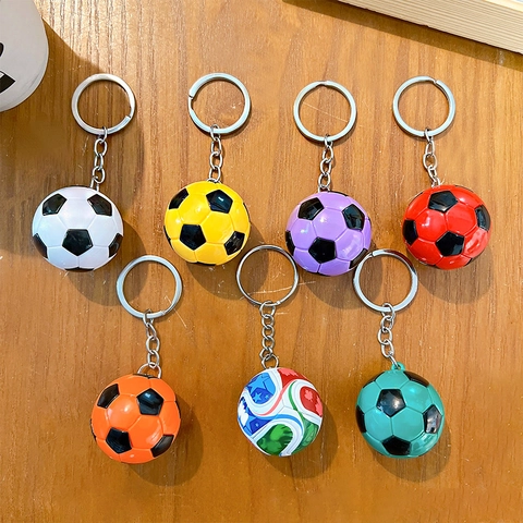 Creative Soccer Football Keychain Pendant Resin Zinc Alloy Sports Bag Charm For Soccer Fans World Cup Souvenir Gift