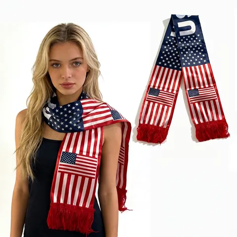 Écharpe De Supporter Drapeau National Satin Polyester Franges Football Match Sport Célébration Accessoire