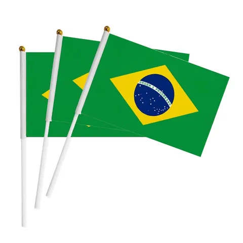 Bandiera Nazionale Brasile Banner Poliestere Bandiere A Mano Bandierine Sciarpa Tifoso Auto Mondiale Evento Sportivo Arredamento