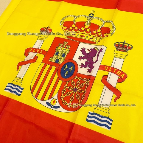 Bandiera Spagna Bandiera Nazionale Spagnola Tessuto Poliestere Stemma Serigrafato Impermeabile Decorazione Esterna