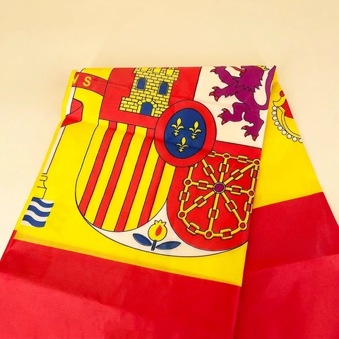 Bandiera Spagna Bandiera Nazionale Spagnola Tessuto Poliestere Stemma Serigrafato Impermeabile Decorazione Esterna