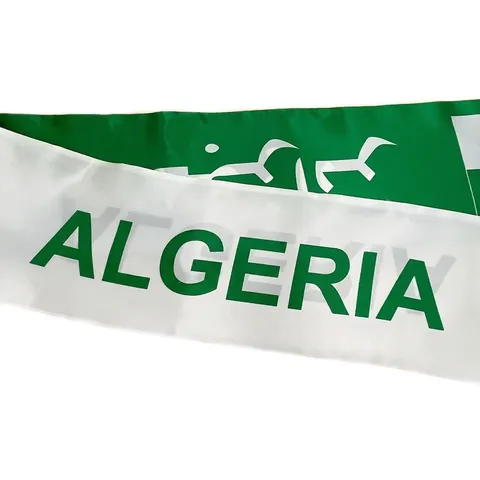 Algerien Nationalflagge Schal Satin Polyester Fan Schal Mit Quasten Für Fußball Sportveranstaltung Feier Zubehör
