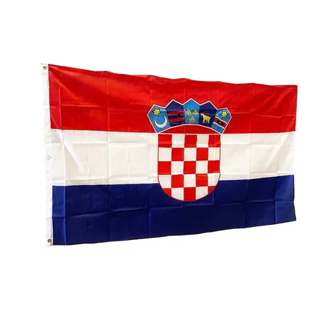 Drapeau National Croatie Bannière en Polyester Pour Événements Sportifs Coupe Du Monde Euro Décoration Maison Extérieur Avec Oeillets