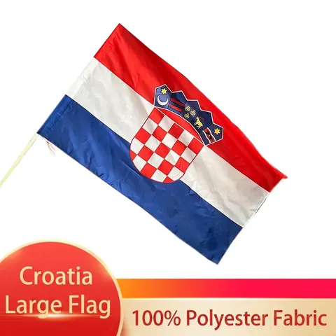 Drapeau National Croatie Bannière en Polyester Pour Événements Sportifs Coupe Du Monde Euro Décoration Maison Extérieur Avec Oeillets