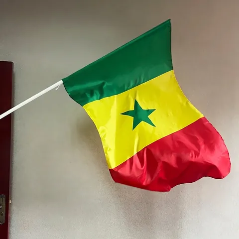 Bandiera Nazionale Del Senegal Poliestere Strisce Verticali Verde Giallo Rosso Stella Verde Bandiera Grande E Piccola