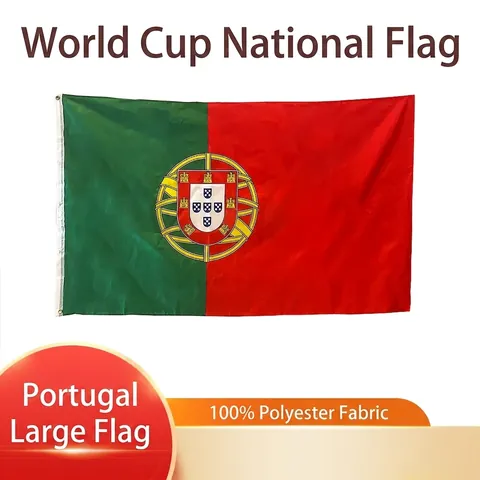 Portugiesische Nationalflagge Polyester Banner Für Weltmeisterschaft Europameisterschaft Outdoor Deko Grün Rot Mit Wappen