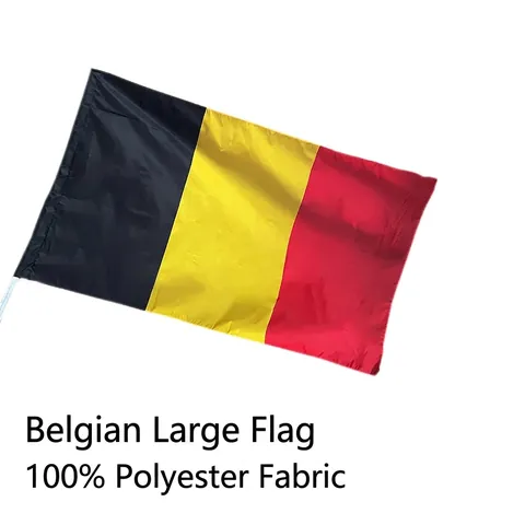 Bandera Nazionale Belgio 100% Poliestere Serigrafata Impermeabile Resistente Al Sole Celebrazione All'Aperto Banner Eventi