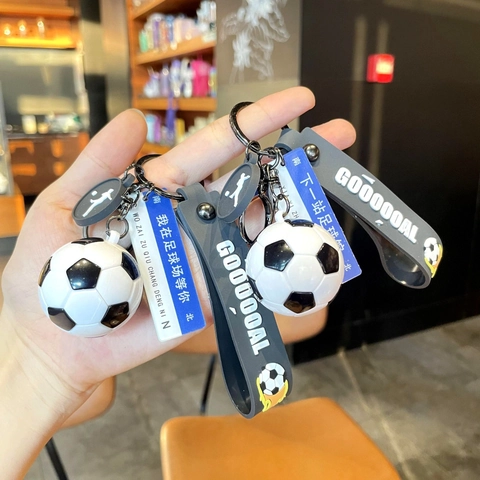 Portachiavi Calcio Pallone Da Calcio Cinturino In Silicone Ciondolo In Plastica Tema Sportivo Ciondolo Per Borsa Souvenir Regalo