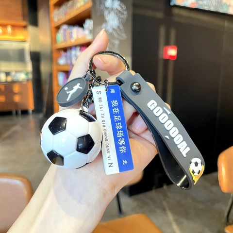 Portachiavi Calcio Pallone Da Calcio Cinturino In Silicone Ciondolo In Plastica Tema Sportivo Ciondolo Per Borsa Souvenir Regalo