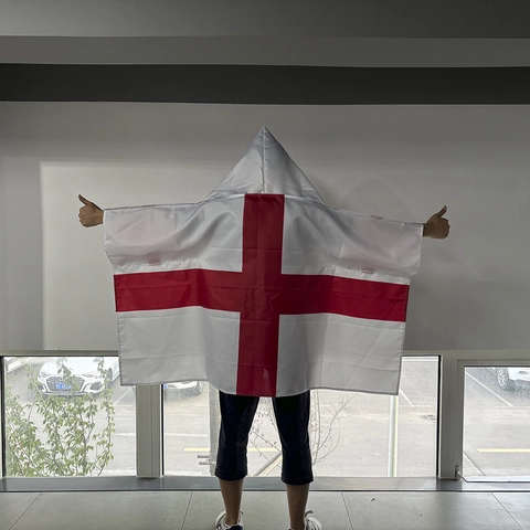 National Flag Cape Wearable Body Flag Hooded Shawl With Sleeves Polyester For Sports Fan Cheering Festival Costume Props