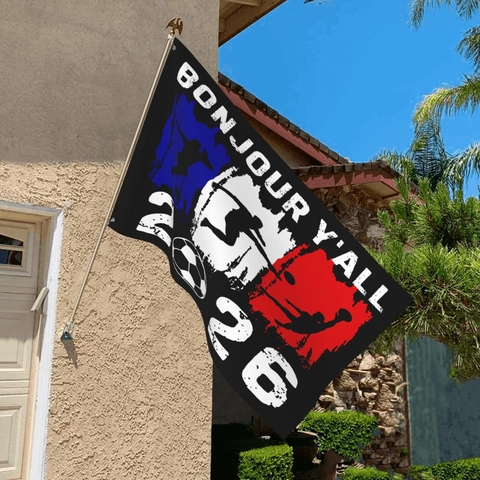 Frankreich Fan Flagge Fußball Welt 2026 Dekorative Banner Polyester Verblasst Nicht Indoor Outdoor Doppelt Genäht Ösen