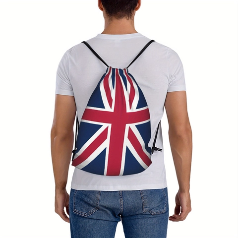 Nationalflagge Muster Kordelzug Rucksack Doppellagiges Polyester Cinch Bag Für Sportveranstaltungen Und Reisen Leichte Tasche