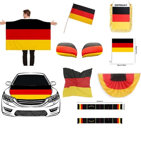 Germany Flag Fan Supplies Polyester National Support Banner Cape Scarf Handheld Flags For Sporting Events