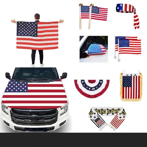 USA Stars And Stripes Vlag Decoratieve Banner Polyester Fan Cheer Rekwisieten Sportevenementen Carnaval Viering Patriotisch Accessoire