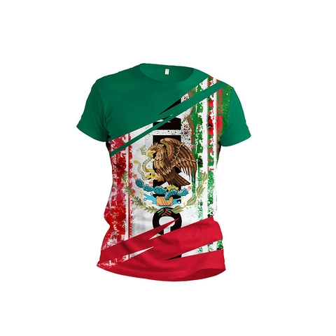 Mexico National Flag Car Hood Cover And Mirror Protector Polyester T-Shirt Printed Soccer Fan Supporters Gear For World Cup Sports Festive Events