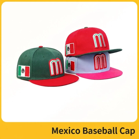 Mexiko Baseball Kappe Stickerei M Buchstabe Nationalflagge Snapback Baumwolle Polyester Sport Hut Für Herren Damen