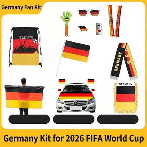 Germany National Flag Fan Cheering Supplies Polyester For World Cup Match Party Decoration Sports Event Black Red Gold