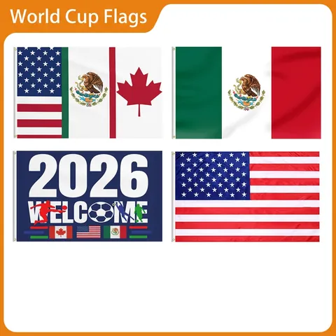 Bandera Nazionale In Poliestere Con Occhielli Metallici Stati Uniti Canada Messico Amicizia Combinata Decorazione Esterna