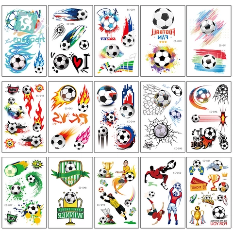 Waterproof Temporary Tattoo Stickers Football Fan Carnival Sport Arm Face Body Decals Kids Party Favors