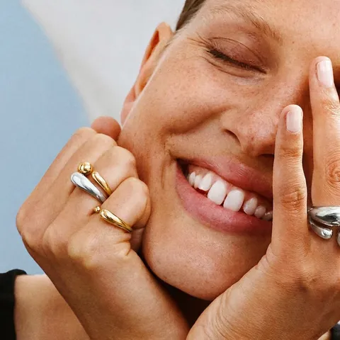 Moderne Roestvrijstalen Open Ring Voor Dames Minimalistisch Verstelbaar Geometrisch Goud Strass Vingerring Sieraden