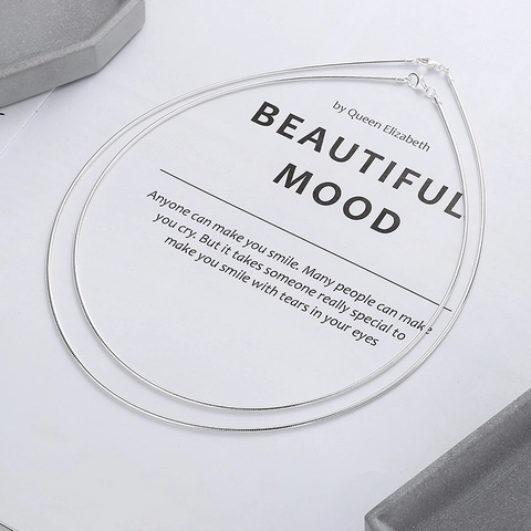 925 Sterlingsilber Schlangenkette Halskette Minimalist Rund Choker Für Damen Einfach Kalt Stil Schmuck DIY Bastelkette