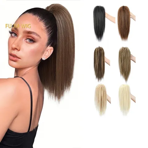 Straight Claw Clip Ponytail Extension High Temperature Synthetic Fiber Hairpiece Natural Long Hair Extensions For Women