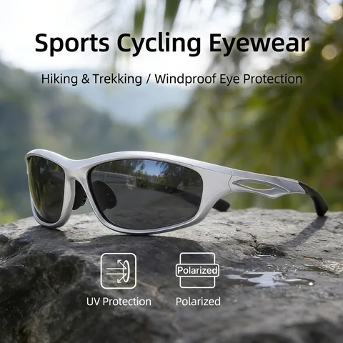 Occhiali Da Sole Polarizzati Sportivi Montatura PC Lenti TAC Protezione UV400 Antivento Outdoor Ciclismo Pesca Escursionismo