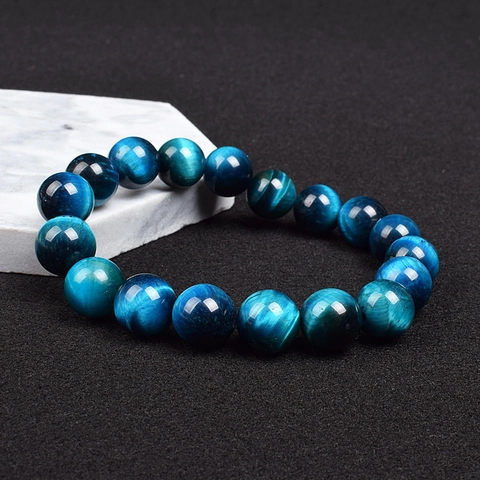 Natürliches Tigerauge Perlenarmband Rundes Edelstein Katzenaugeneffekt Elastische Handkette Schmuck Geschenk Für Herren Damen
