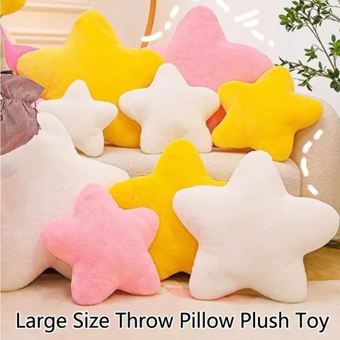 Star Shaped Throw Pillow Soft Plush Faux Rabbit Fur Cushion Decorative Nordic Style Fluffy Stuffed Doll For Sofa Decor