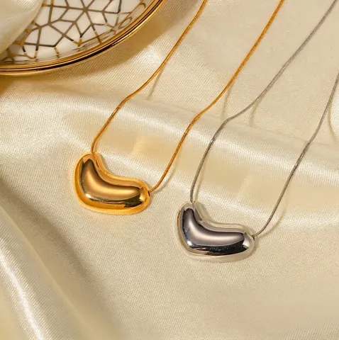 Collana con Ciondolo a Borsa in Acciaio Inossidabile Minimalista per Donna Catena a Serpente Placcata in Oro 18K Gioielli Hip Hop