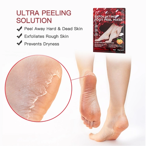 Peach Exfoliating Foot Peel Mask With AHA BHA PHA Peeling Solution For Dead Skin Callus Removal Baby Soft Feet Care Treatment