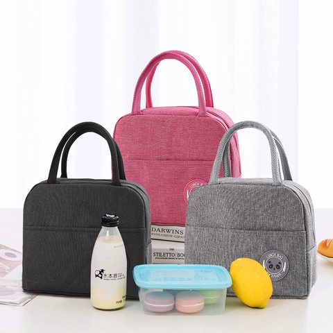 Portable Insulated Lunch Bag Oxford Cloth Thermal Cooler Tote Bag Waterproof Bento Box Pouch For Work School Picnic Outdoor Travel