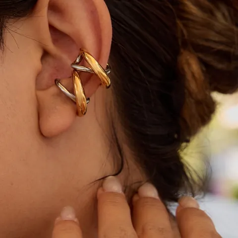 Pendientes De Clip De Acero Inoxidable Con Perlas Artificiales Textura De Lava Irregular Joyería Sin Perforación Mujer Impermeable