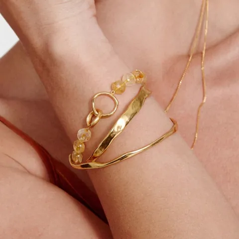 Roestvrijstalen Onregelmatige Golf Open Armband Gehamerde Textuur Minimalistische Geometrische Verstelbare Bangle