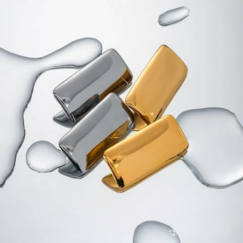 Minimalist Stainless Steel Rectangular Stud Earrings For Women 18K Gold Silver Plated Simple Geometric High Polish Jewelry