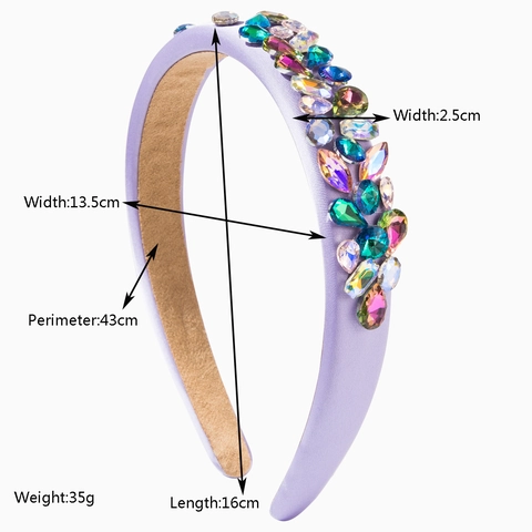 Cerchietto Imbottito con Strass di Lusso Barocco Fascia per Capelli con Fiori di Cristallo Colorati per Matrimonio Festa Donna Accessori Capelli