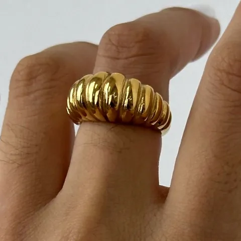 Croissant Ring 18K Verguld Roestvrij Staal Waterdicht Hypoallergeen Gedraaide Band Minimalistische Sieraden Voor Dames