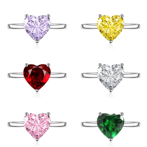 Mode Süß Herzform Strass Verstellbar Offener Ring Für Damen Kupfer Gold Vergoldet Bunt Strass Schmuck Geschenk