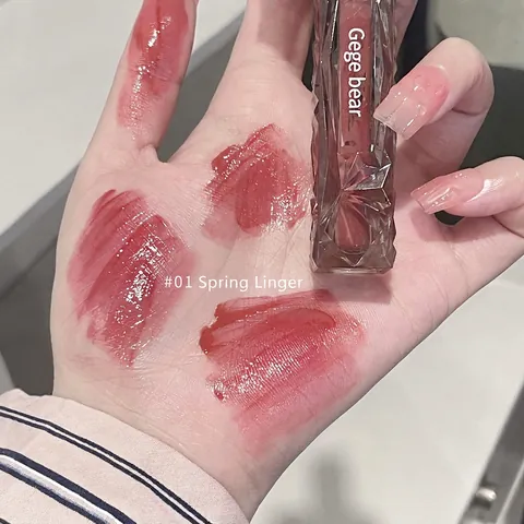 Wässrige Spiegel Lippenglasur Feuchtigkeitsspendend Diamantschliff Tube Langanhaltender Lippenstift Für Den Täglichen Gebrauch Damen Makeup