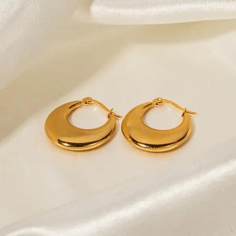 Orecchini a Bottone in Acciaio Inossidabile a Goccia d'Acqua da Donna Oro Argento Placcati Orecchini a Cerchio Geometrici