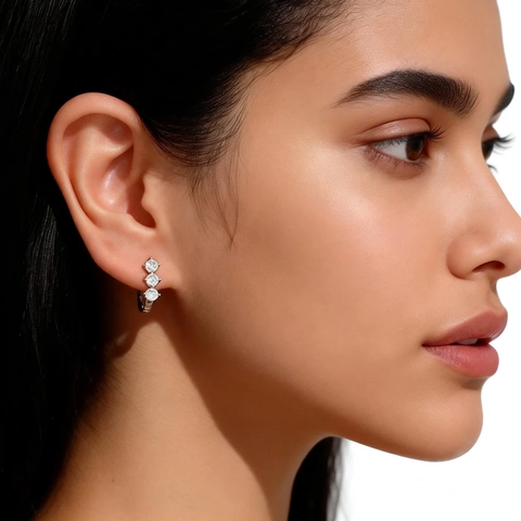Orecchini A Cerchio A Forma Di U Argento Sterling 925 Zirconia Gioielli Di Lusso Per Donna Elegante Fibbia Per Orecchie