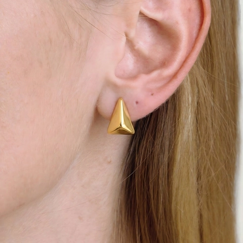 Orecchini A Lobo Triangolo Piramide Con Perno In Acciaio Inossidabile Minimalista Ipoallergenico Impermeabile Unisex