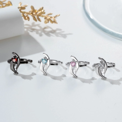 Sweet Cool Angel Wing Heart Zirconia Ear Cuff For Women Men Non-Pierced Cartilage Clip Earrings Fashion Trendy Jewelry Gift