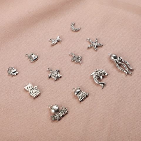 Edelstahl Tierserie Anhänger Oktopus Schildkröte Katze Pendants Für DIY Schmuckherstellung Halsketten Armbänder Zubehör
