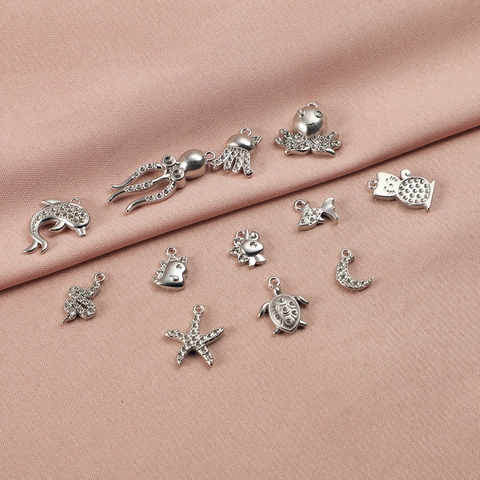 Edelstahl Tierserie Anhänger Oktopus Schildkröte Katze Pendants Für DIY Schmuckherstellung Halsketten Armbänder Zubehör