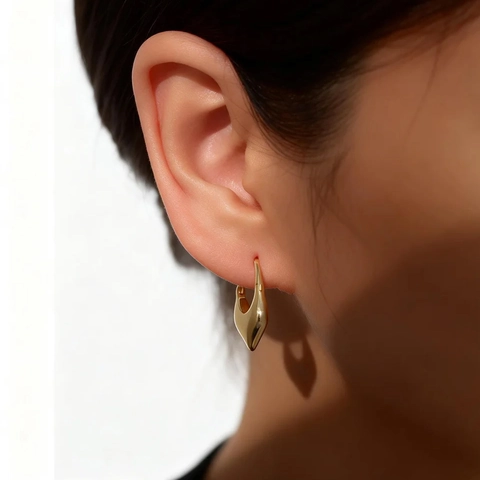 Orecchini A Cerchio Cuore Geometrici 925 Argento Sterling Goccia Huggie Per Donna Gioielli Minimalisti Grossi